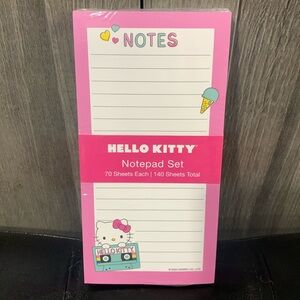 Sanrio Hello Kitty Music Cassette & Skating Set Of 2 Note Pads 70 Sheets Each